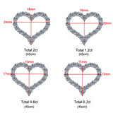 Moissanite Heart Necklace 0.3CT-2CT S925 Silver Platinum Pendant