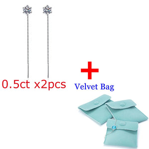 0.5ct Moissanite Earrings 925 Silver Drop Earrings