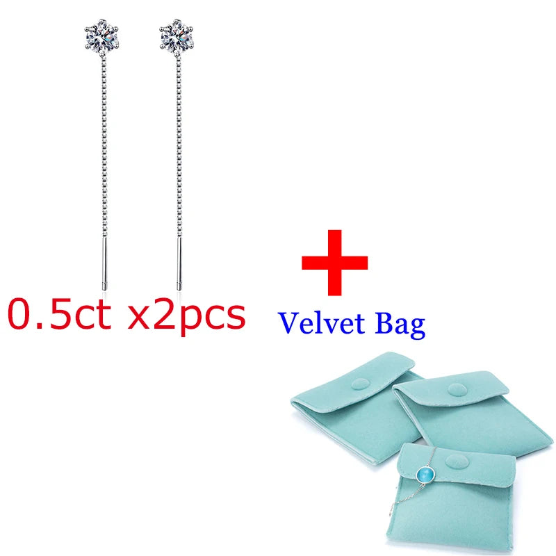 0.5ct Moissanite Earrings 925 Silver Drop Earrings