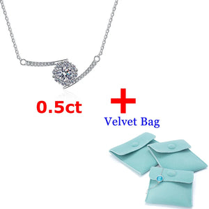 0.5ct D Moissanite Necklace S925 Sterling Silver for Women Wedding