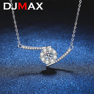 0.5ct D Moissanite Necklace S925 Sterling Silver for Women Wedding
