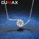 0.5ct D Moissanite Necklace S925 Sterling Silver for Women Wedding