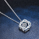 0.5ct Moissanite Necklace for Women Beating Heart S925 Silver Fine Jewelry Gift