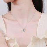 0.5ct Moissanite Necklace for Women Beating Heart S925 Silver Fine Jewelry Gift