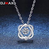 0.5ct Moissanite Necklace for Women Beating Heart S925 Silver Fine Jewelry Gift