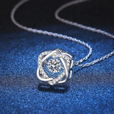0.5ct Moissanite Necklace for Women Beating Heart S925 Silver Fine Jewelry Gift