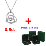 0.5ct Heart Moissanite Pendant 925 Silver Plated Necklace