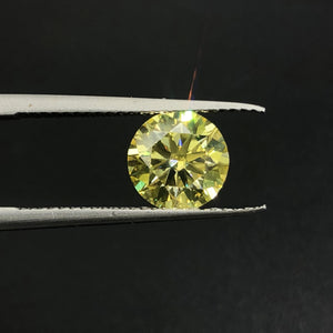 0.8ct 6mm Lemon Yellow Moissanite VVS1 Excellent Cut Loose Stone