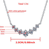 1.7CT Moissanite Necklace Sparkling Diamond Pendant S925 Sterling Silver PT950