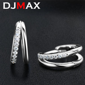 100% Moissanite Double Hoop Earrings in 925 Sterling Silver