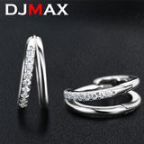 100% Moissanite Double Hoop Earrings in 925 Sterling Silver