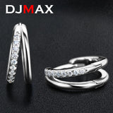 100% Moissanite Double Hoop Earrings for Women 925 Sterling Silver