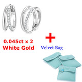 100% Moissanite Double Hoop Earrings in 925 Sterling Silver