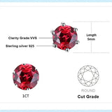 1CTx 2 D Colored Moissanite Stud Earrings 925 Sterling Silver