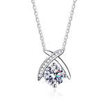1CT D Moissanite 925 Silver Heart Pendant Necklace Women's Jewelry