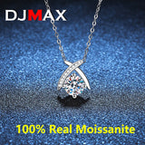 1CT D Moissanite 925 Silver Heart Pendant Necklace Women's Jewelry
