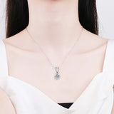 1CT D Moissanite Clavicle Chain 925 Sterling Silver Necklace Love Snowflake