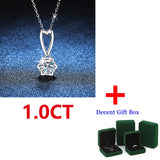 1CT D Moissanite Clavicle Chain 925 Sterling Silver Necklace Love Snowflake