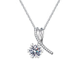 1CT D Moissanite Necklace S925 Sterling Silver Moissanite Pendant