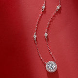 Real Moissanite Pendant Necklaces 925 Sterling Silver Chain Necklace Wedding
