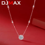 Real Moissanite Pendant Necklaces 925 Sterling Silver Chain Necklace Wedding