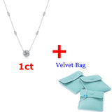 Real Moissanite Pendant Necklaces 925 Sterling Silver Chain Necklace Wedding