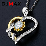 1CT Moissanite Heart Pendant Sunflower Necklace 925 Silver