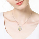 1CT Moissanite Heart Pendant Sunflower Necklace 925 Silver