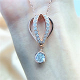 1CT Moissanite Necklace S925 Silver Hot Air Balloon Clavicle Chain