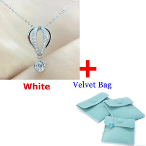 1CT Moissanite Necklace S925 Silver Hot Air Balloon Clavicle Chain