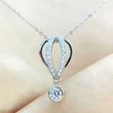 1CT Moissanite Necklace S925 Silver Hot Air Balloon Clavicle Chain