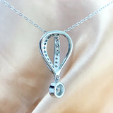 1CT Moissanite Necklace S925 Silver Hot Air Balloon Clavicle Chain