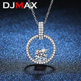 1ct D Moissanite Necklace Padlock Ring Pendant Female S925 Silver