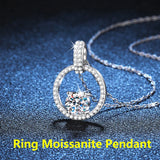 1ct D Moissanite Necklace Padlock Ring Pendant Female S925 Silver