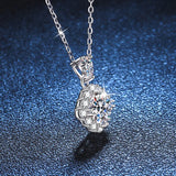 Square D Moissanite Pendant Necklace 100% S925 Sterling Silver