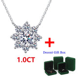 1ct Moissanite Pendant Sunflower Necklace S925 Silver Plated