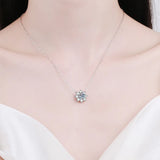 1ct Moissanite Pendant Sunflower Necklace S925 Silver Plated