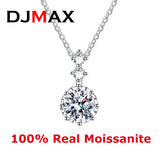 1ct S925 Silver Moissanite Necklace Six Claw Inlaid Clavicle Chain D