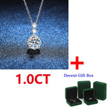 1ct S925 Silver Moissanite Necklace Six Claw Inlaid Clavicle Chain D