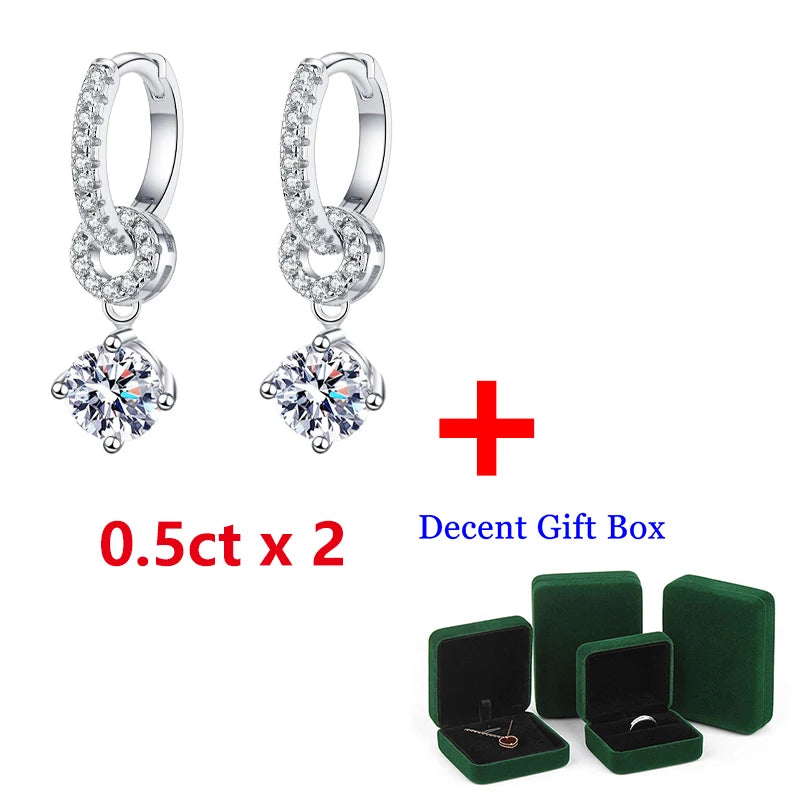 Plated Moissanite Drop Earring for Women Wedding Jewelry