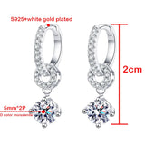 Plated Moissanite Drop Earring for Women Wedding Jewelry