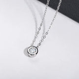 D Moissanite Round Brilliant 0.3ct Necklace 18K Plated 925 Sterling Silver