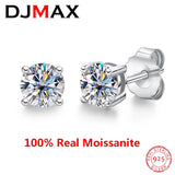 4mm D Moissanite Diamond 925 Silver Stud Earring
