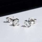 4mm D Moissanite Diamond 925 Silver Stud Earring