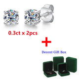 4mm D Moissanite Diamond 925 Silver Stud Earring