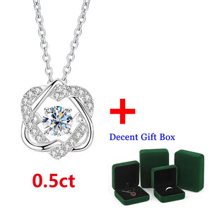 0.5ct Moissanite Necklace D VVS1 Hexagram Pendant Beating Heart Chain