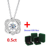 0.5ct Moissanite Necklace D VVS1 Hexagram Pendant Beating Heart Chain