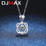 0.5ct Moissanite Necklace D VVS1 Hexagram Pendant Beating Heart Chain
