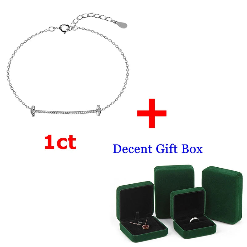 925 Silver Chain Bracelet with Moissanite