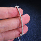 925 Silver Chain Bracelet with Moissanite